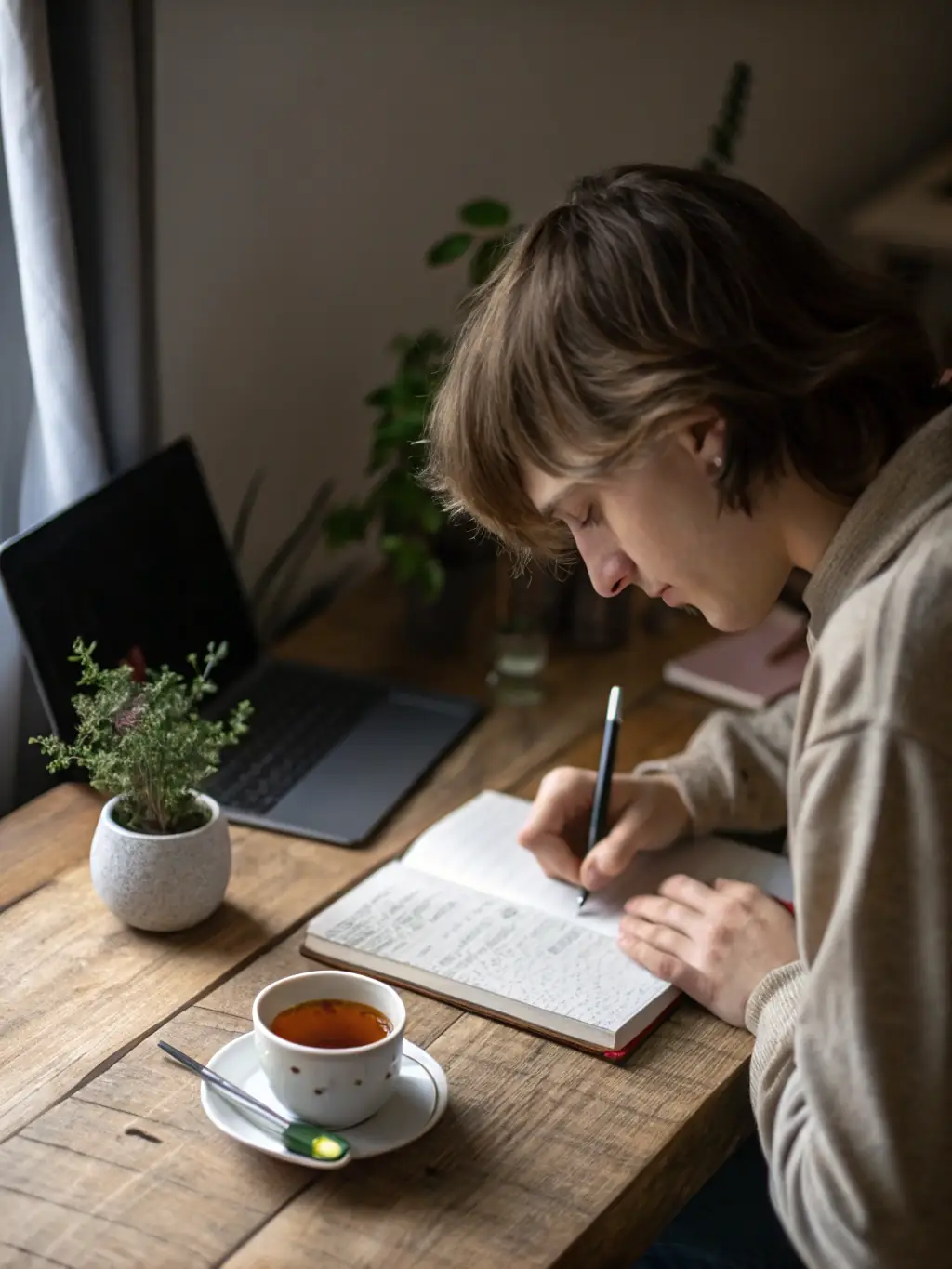 An image depicting a person deeply focused on coloring a detailed illustration, surrounded by a serene environment, symbolizing enhanced concentration and mental clarity.